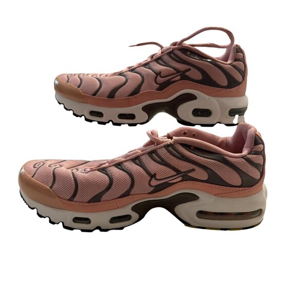 Nike Air Max Plus Tn Pink & Gray Womens Sneakers Size 7Y Lightweight Mesh - Picture 3 of 13